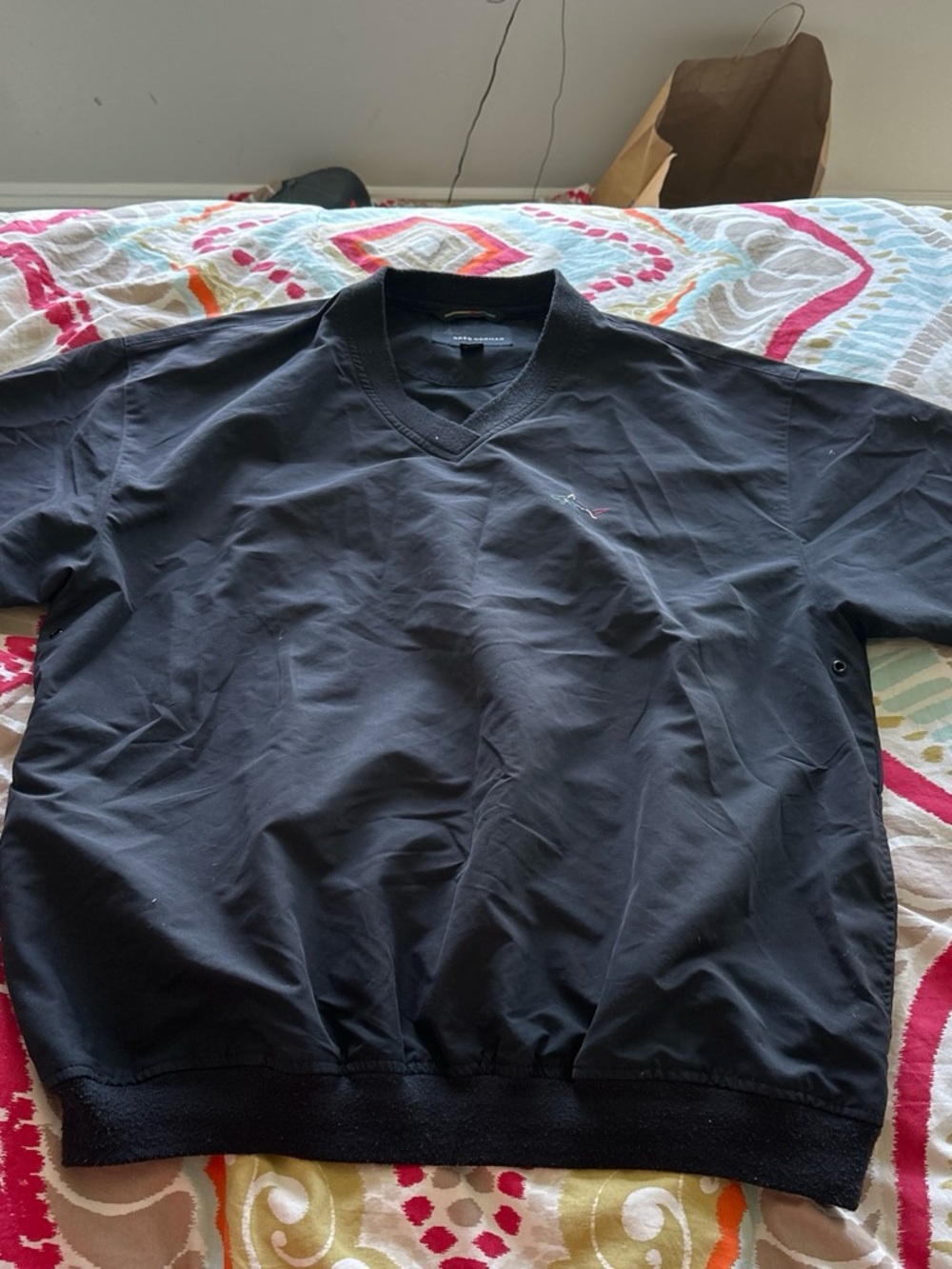Greg Norman Collection Black V-Neck Pullover